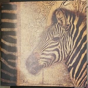 Zebra Canvas Art in Brown and Black-New